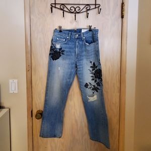 Rag & Bone Flower Embroidered Jeans